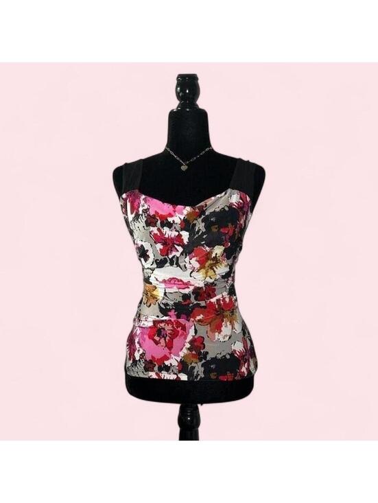 Tops - Y2K Carol Rose Vintage Floral Lightweight Top Minimalist Small